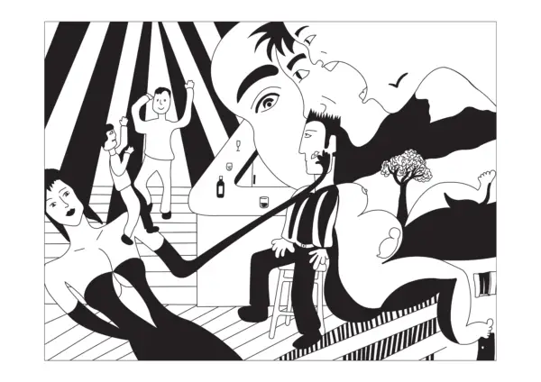 Marie Donin - Le passage - abstrait noir et blanc