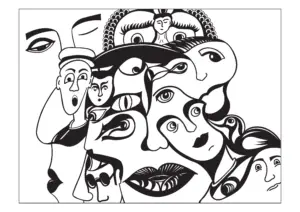 Marie Donin - Regards croisés - abstrait noir et blanc