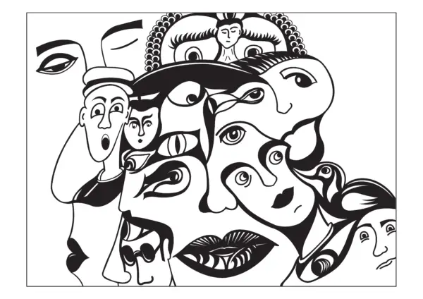 Marie Donin - Regards croisés - abstrait noir et blanc