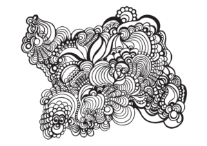 Marie Donin - Composition florale - abstrait noir et blanc