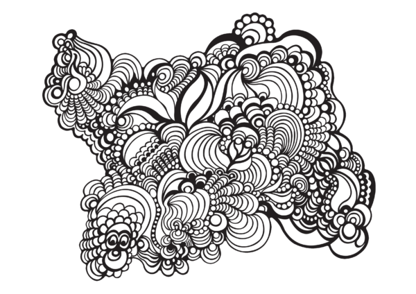 Marie Donin - Composition florale - abstrait noir et blanc