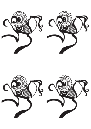 Marie Donin - l'amphore - abstrait noir et blanc