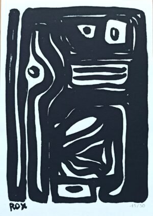 A4 screen print (21x29.7cm) Tribal, numbered and signed