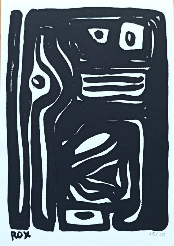 A4 screen print (21x29.7cm) Tribal, numbered and signed