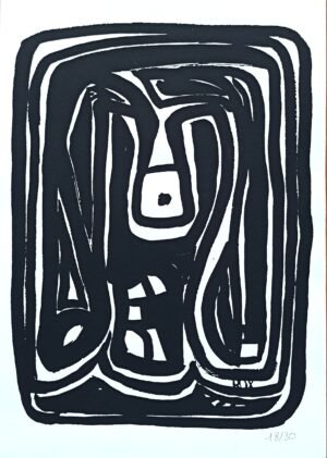 A4 screen print (21x29.7cm) Labyrinth, numbered and signed