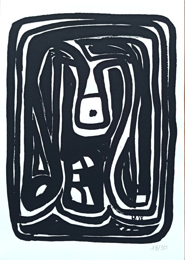 A4 screen print (21x29.7cm) Labyrinth, numbered and signed