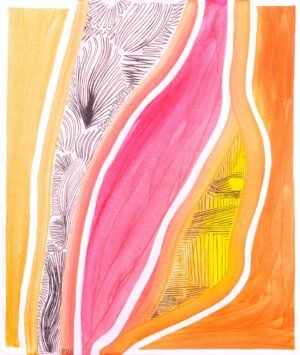 Eruption, acrylic and Indian ink on canvas, 46x55cm