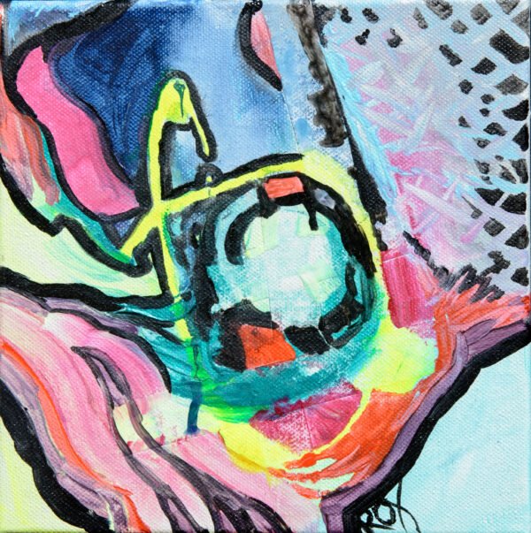 Nebulosa, papel acrílico y adhesivo sobre lienzo, 20x20cm