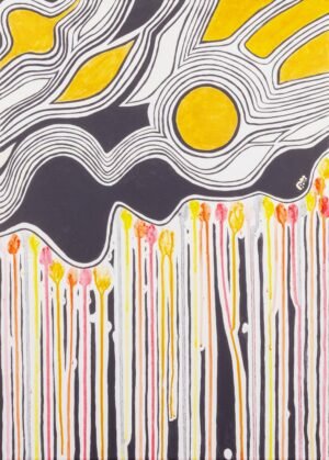 Vertical, acrylic and Indian ink on canvas, 50x70cm