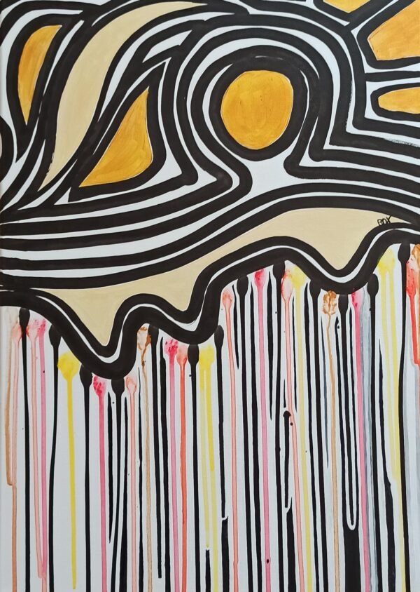 Vertical II, Acryl und Tusche auf Leinwand, 50x70cm