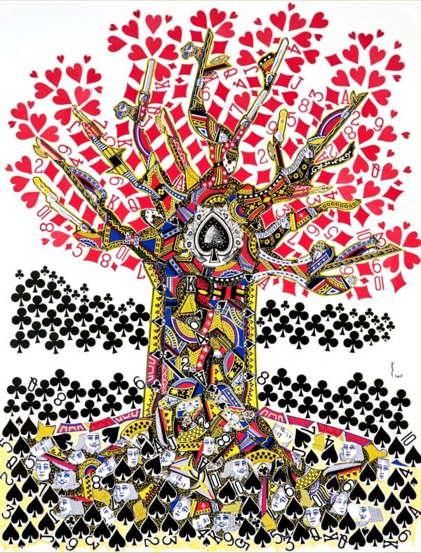 Châteaux de Cartes - série complètes de 12 œuvres dont 1 triptyque, numérotée et signée, sur papier fine art Hahnemühle 290 gr - 21x29,7 cm (x14)