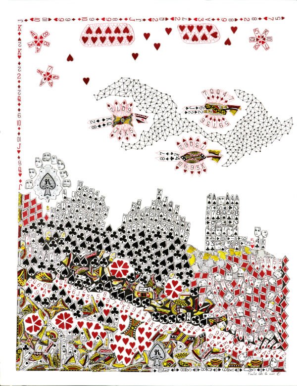 Châteaux de Cartes - série complètes de 12 œuvres dont 1 triptyque, numérotée et signée, sur papier fine art Hahnemühle 290 gr - 21x29,7 cm (x14)