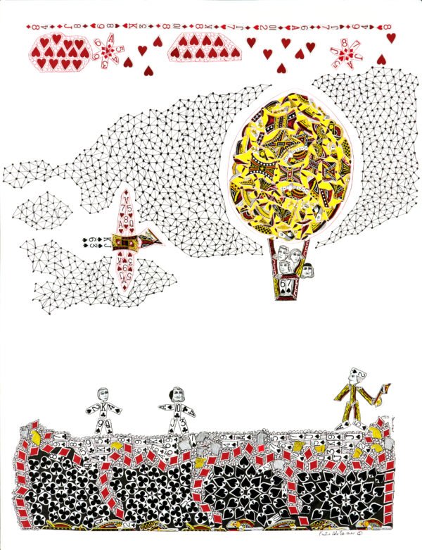 Châteaux de Cartes - série complètes de 12 œuvres dont 1 triptyque, numérotée et signée, sur papier fine art Hahnemühle 290 gr - 21x29,7 cm (x14)