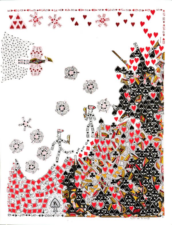 Châteaux de Cartes - série complètes de 12 œuvres dont 1 triptyque, numérotée et signée, sur papier fine art Hahnemühle 290 gr - 21x29,7 cm (x14)