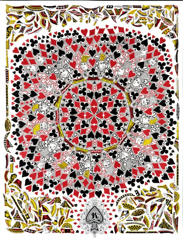 Châteaux de Cartes - série complètes de 12 œuvres dont 1 triptyque, numérotée et signée, sur papier fine art Hahnemühle 290 gr - 21x29,7 cm (x14)