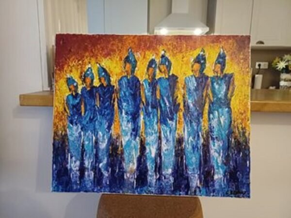 sur le chevalet de l'artiste