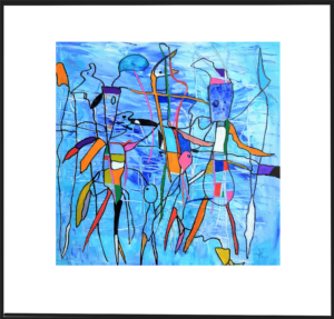 En famille, tirage d'art en série limitée, numéroté et signé, sur papier fine art - 20x 19,5cm