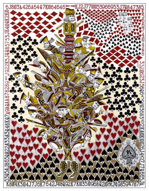 Châteaux de Cartes - série complètes de 12 œuvres dont 1 triptyque, numérotée et signée, sur papier fine art Hahnemühle 290 gr - 21x29,7 cm (x14)