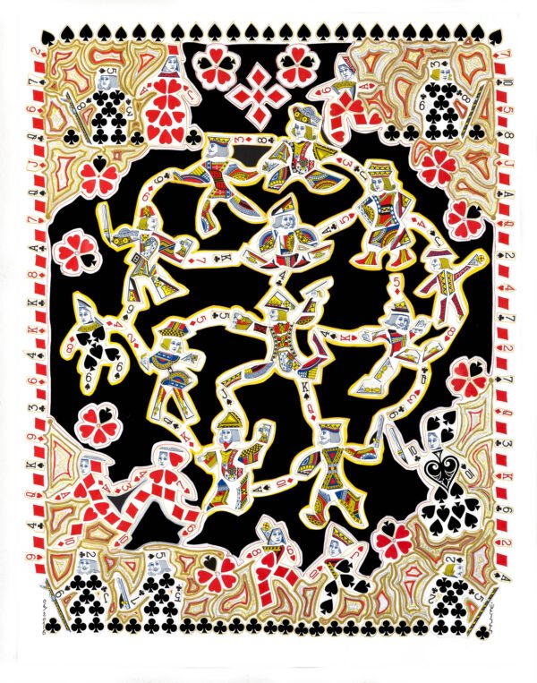 Châteaux de Cartes - série complètes de 12 œuvres dont 1 triptyque, numérotée et signée, sur papier fine art Hahnemühle 290 gr - 21x29,7 cm (x14)