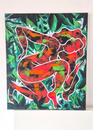 femme peinte à l'acrylique sur toile