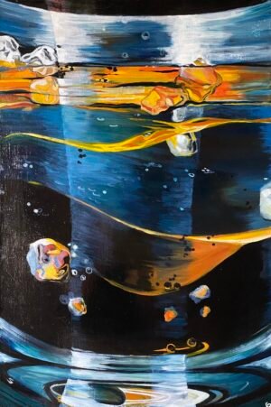 Peinture de Phi-Artiste-Peintre représentant un verre de whisky