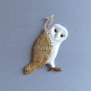 Miniature en grés d'une chouette posée